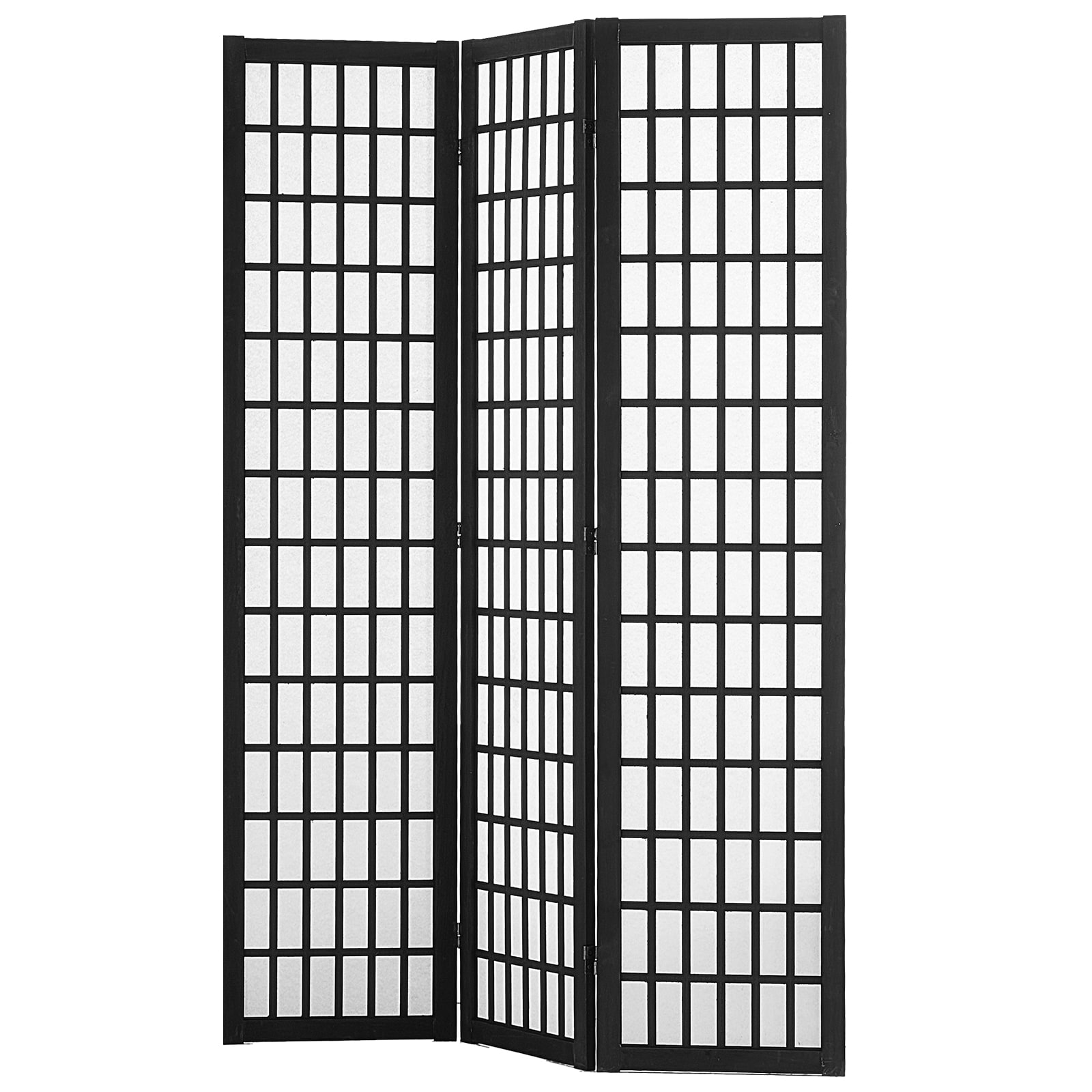 Japanese 3 Panel Wooden Room Divider Folding Privacy Screen_voghion.com